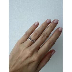 TAI Jewelry Arrow and CZ Pave Silver Ring (Brand New)